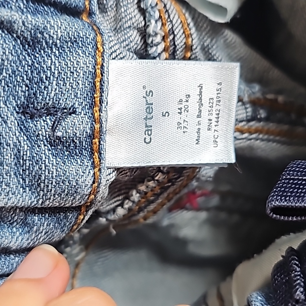 4 for $20 Carter's Embroidered Flare Jeans for Little Girls in Size 5 - Picture 5 of 6